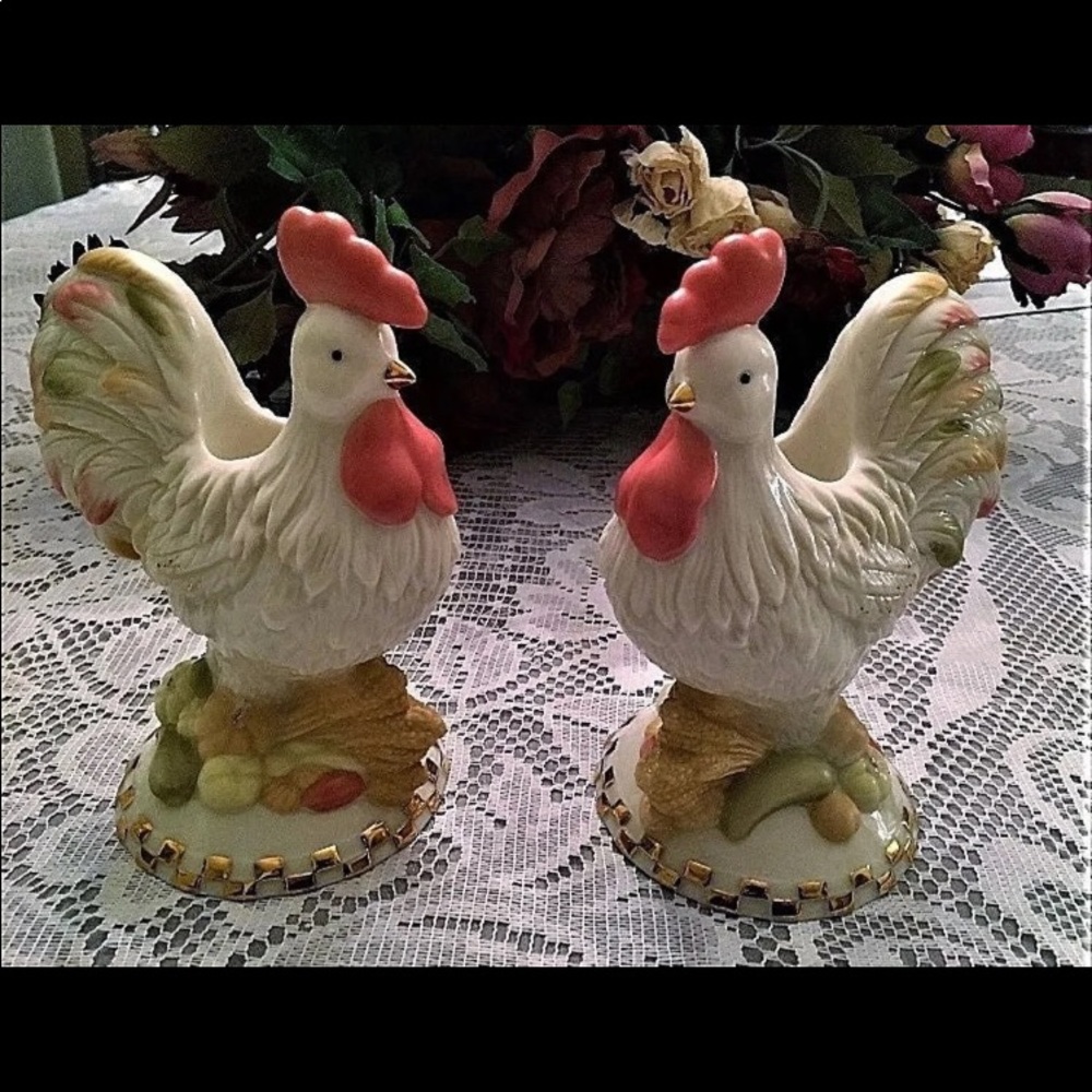 Lenox Rise N Shine Rooster Candlesticks